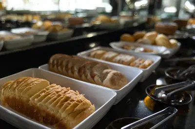 Café da manhã da Pousada Chalés do Laurindo, Ilha do Mel PR