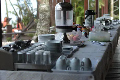 Café da manhã da Pousada e Restaurante Por do Sol