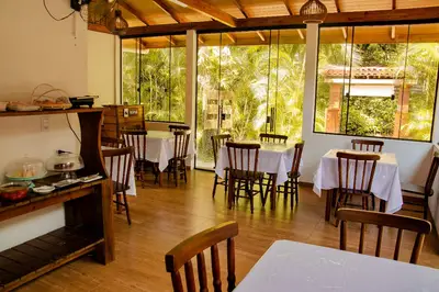 Espaço para café da manhã na Pousada do Siri